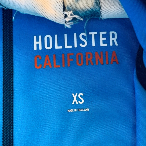 HOLLISTER Blue Track Jacket with Thumb Holes - Picture 4 of 5